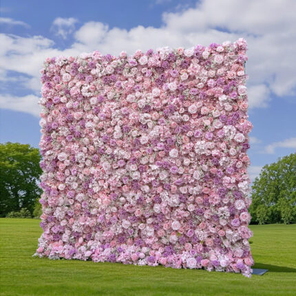 GNW 7D Rose Flower Wall 8*8ft - Flower Wall Rolling Up Curtain Wall, Baby Shower,Wedding Party Photo Backdrop