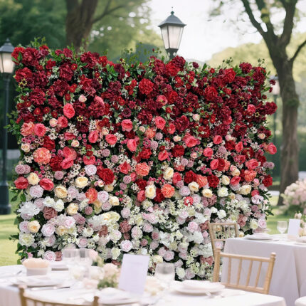 GNW Flower Wall Backdrop Rainbow Rose Floral Photography Backdrop Bridal Shower Birthday Valentine's Day Mother's Day Decoration Background Baby Shower