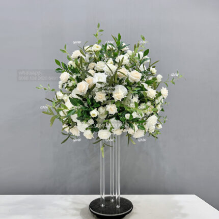 GNW Greenery White Flower Ball,Wedding Floral Ball,Table Flower Ball,Wedding Arrangement,Table Floral Kiss Ball,Wedding Centrepiece