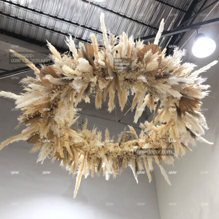 GNW Wedding Decor Design Colorful Artificial Wedding Flower Wall Panel for Circular Ceiling Hanging Flowers