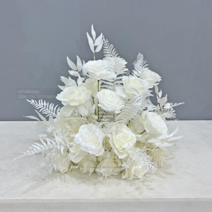GNW Wedding Floral Supplying 60cm Height White Floor Flower Arrangement for Stage Decoration