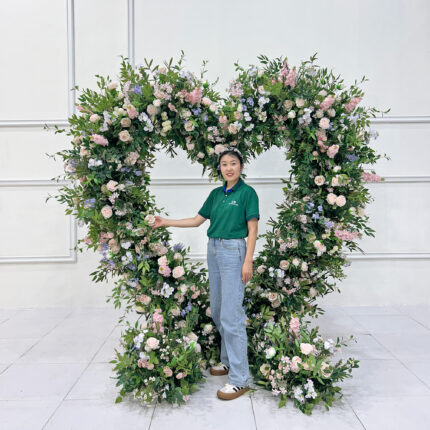 Factory Wholesale Silk Artificial Flower Arch Customized Different Colors for Wedding Decorations WDT
