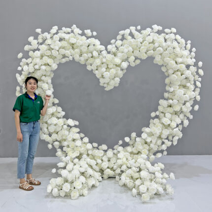 GNW Wholesale Factory Direct Super Romantic Pink Artificial Flower Arch for Wedding Decor Trade WDT