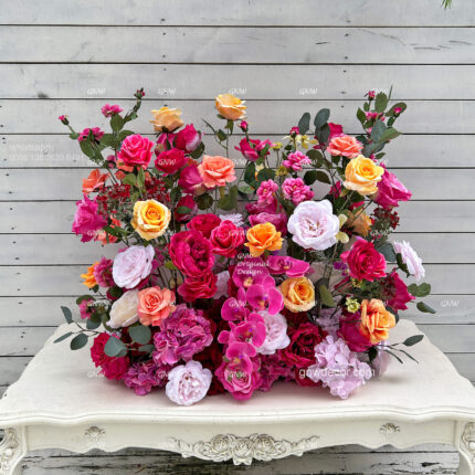 GNW 2025 Customize Mixed Colors Spring Aisle Flower Runner for Wedding Floor Arrangements Decor