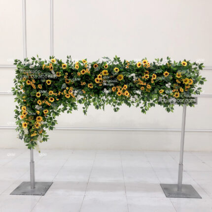 GNW Hot Selling Yellow Sunflower Wedding Table Flowers Runner for Wedding Table Decoration