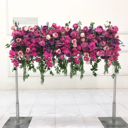 GNW Good Quality Pink artificial centerpiece flower wedding table runner for arty Backdrop Decor
