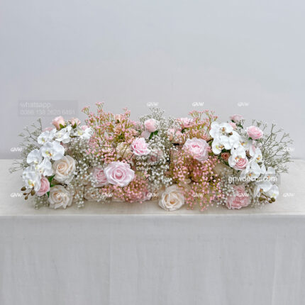 GNW New Products 2025 Artificial Floral Flower Wedding Table Runner for Wedding Decor