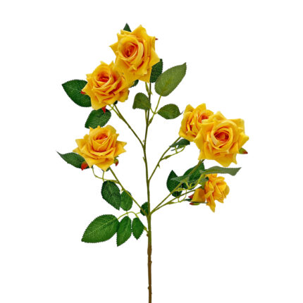 GNW Yellow Artificial Garden Rose With Sharp Tips DH-36