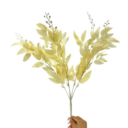 GNW Yellow Artificial Bunch Of Willow Leaves MY-247