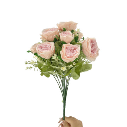 GNW Pink Purple Artificial 12 heads Small Spray Roses TN-14