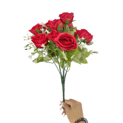 GNW Red Artificial 12 heads Small Spray Roses TN-16