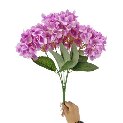 GNW Purple Artificial 5-head Single Hydrangea Silk MY-174