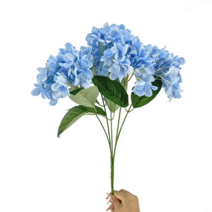 GNW Blue Artificial 5-head Single Hydrangea Silk MY-171