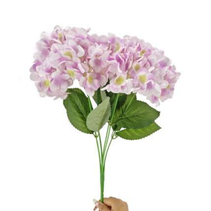 GNW Light Purple Artificial 5-head Single Hydrangea Silk MY-170