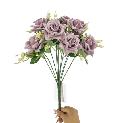 GNW Purple Artificial 11 heads Rose With Sharp Tips NYY-08