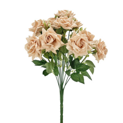 GNW Light Brown Artificial 11 heads Rose With Sharp Tips NYY-03