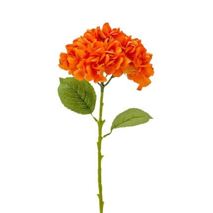 GNW Bright Orange Artificial Floral Hydrangea Silk LRR-373