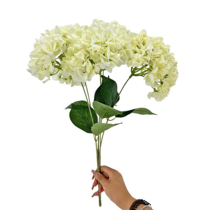 GNW White Artificial 5-head Single Hydrangea Silk LRR-463