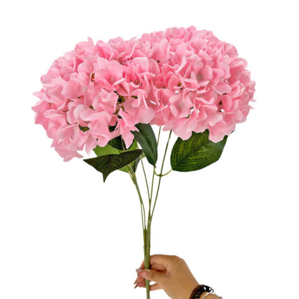 GNW Pink Artificial 5-head Single Hydrangea Silk LRR-465