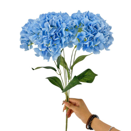 GNW Blue Artificial 5-head Single Hydrangea Silk LRR-468