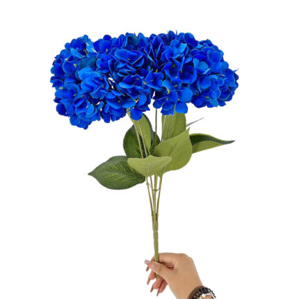 GNW Dark Blue Artificial 5-head Single Hydrangea Silk LRR-499