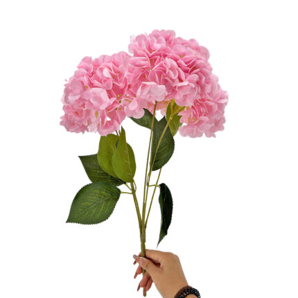 GNW Pink Artificial 5-head Single Hydrangea Silk LRR-490