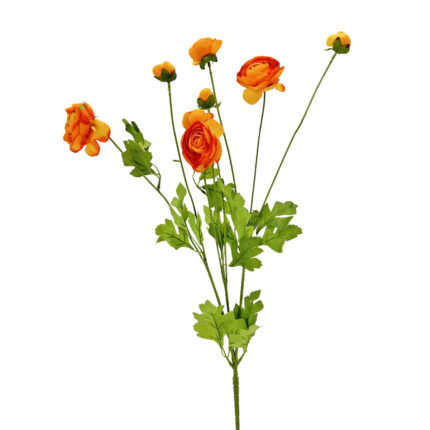 GNW Orange Artificial 8-head Ranunculus WX-33