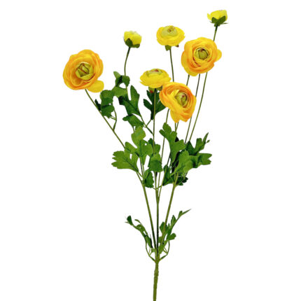 GNW Yellow Artificial 8-head Ranunculus WX-32