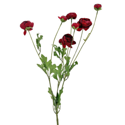 GNW Red Artificial 8-head Ranunculus WX-36