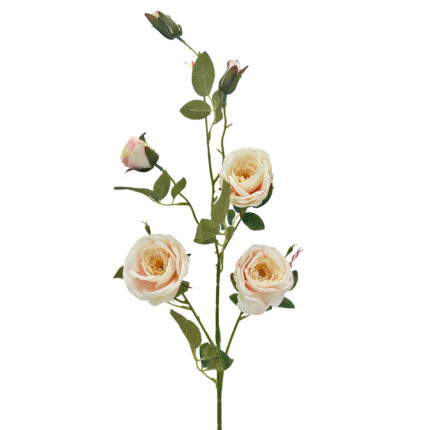 GNW White Pink Artificial 6-head Garden Rose Silk WX-11