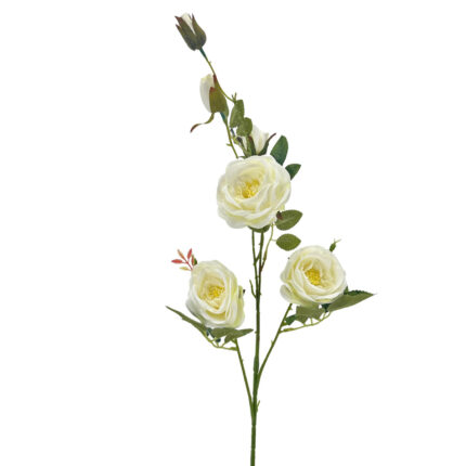 GNW White Artificial 6-head Garden Rose Silk WX-37