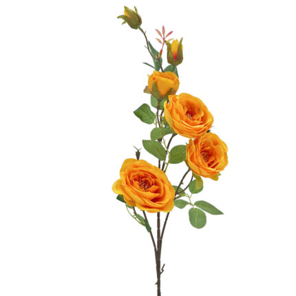 GNW Orange Artificial 6-head Garden Rose Silk WX-43