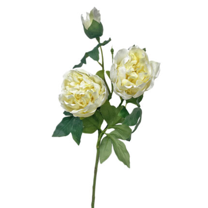 GNW Yellow Artificial 3-head Garden Rose Real Touch QH-117