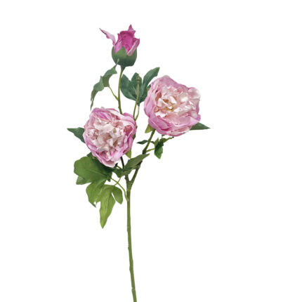GNW Pink Purple Artificial 3-head Garden Rose Real Touch QH-114