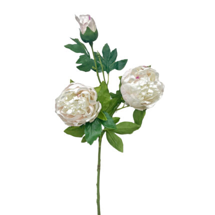 GNW White Pink Artificial 3-head Garden Rose Real Touch QH-112