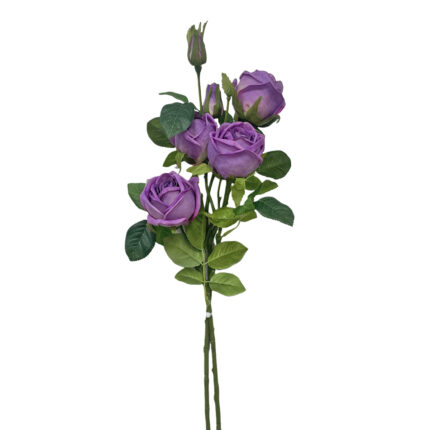 GNW Purple Artificial 6-head Garden Rose Real Touch QH-82