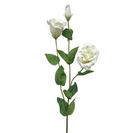 GNW White Artificial 3-heads Eustoma Rose Real Touch QH-106