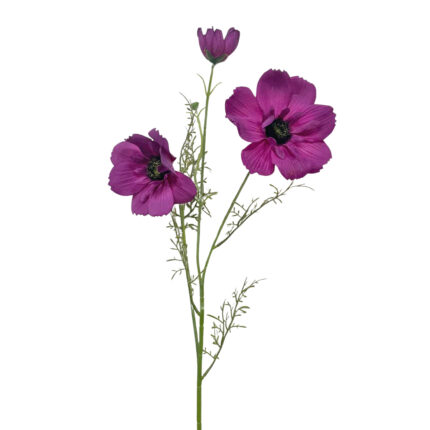 GNW Fuchsia Artificial 3-heads Big Poppy Real Touch QH-53