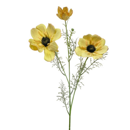 GNW Yellow Artificial 3-heads Big Poppy Real Touch QH-51