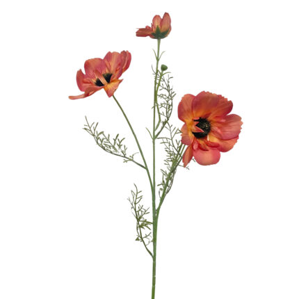 GNW Orange Artificial 3-heads Big Poppy Real Touch QH-54