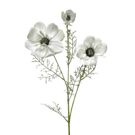 GNW White Artificial 3-heads Big Poppy Real Touch QH-49