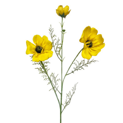 GNW Golden Yellow Artificial 3-heads Big Poppy Real Touch QH-52