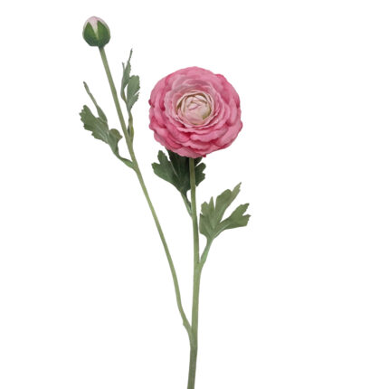 GNW Dark Pink Artificial 2-head Ranunculus Real Touch QH-122