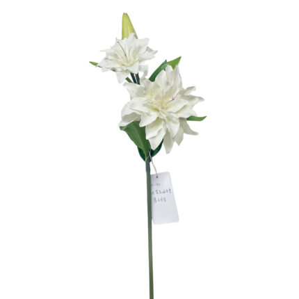 GNW White Artificial 3-head Lily Real Touch QH-42