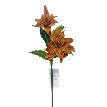 GNW Brown Artificial 3-head Lily Real Touch QH-47