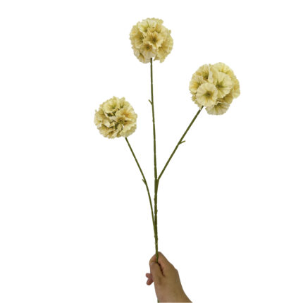 GNW Champagne Artificial 3-headed Snowball Flower YM-01