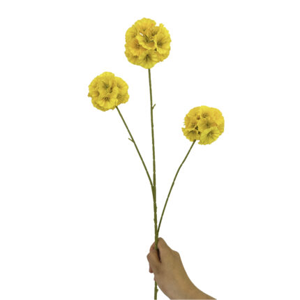 GNW Yellow Artificial 3-headed Snowball Flower YM-02