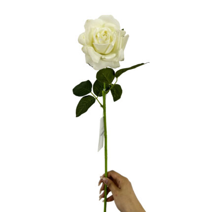 GNW White Artificial Single Rose Real Touch GJY-03