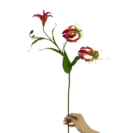 GNW Rose Red Artificial Gloriosa Lily Real Touch LZ-224-1