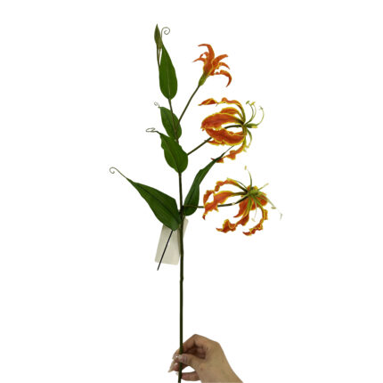 GNW Orange Artificial Gloriosa Lily Real Touch LZ-223